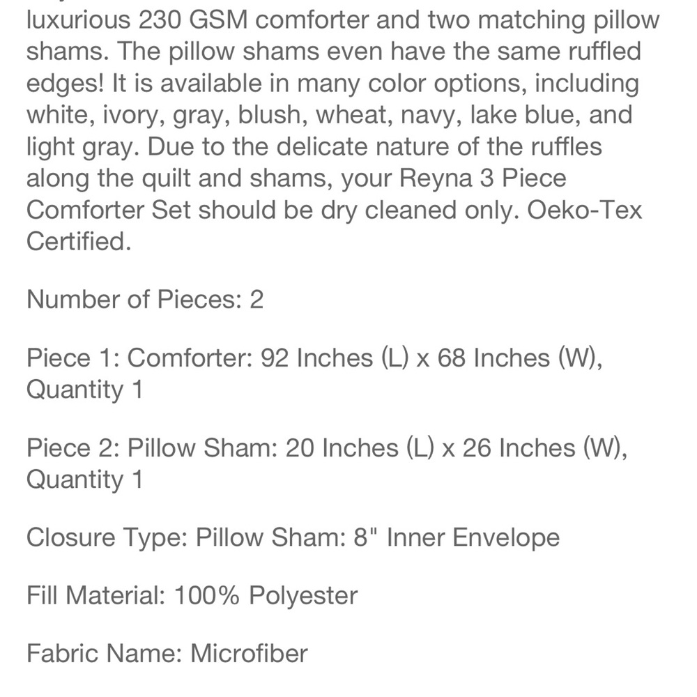 😴LUSH DECOR RUFFLE COMFORTER SET - Picture 9 of 10